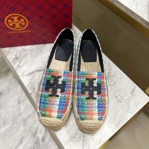 Tory Burch Platform Espadrilles | Exclusive plaid pattern | Size 7.5